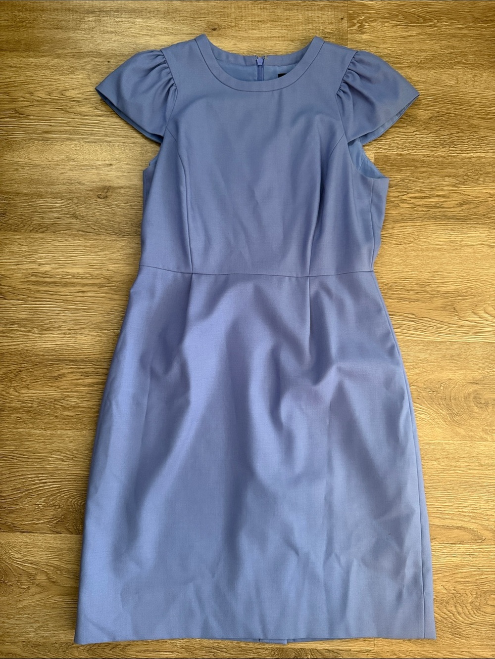 J. Crew Periwinkle Sheath Dress with Flutter Sleeves